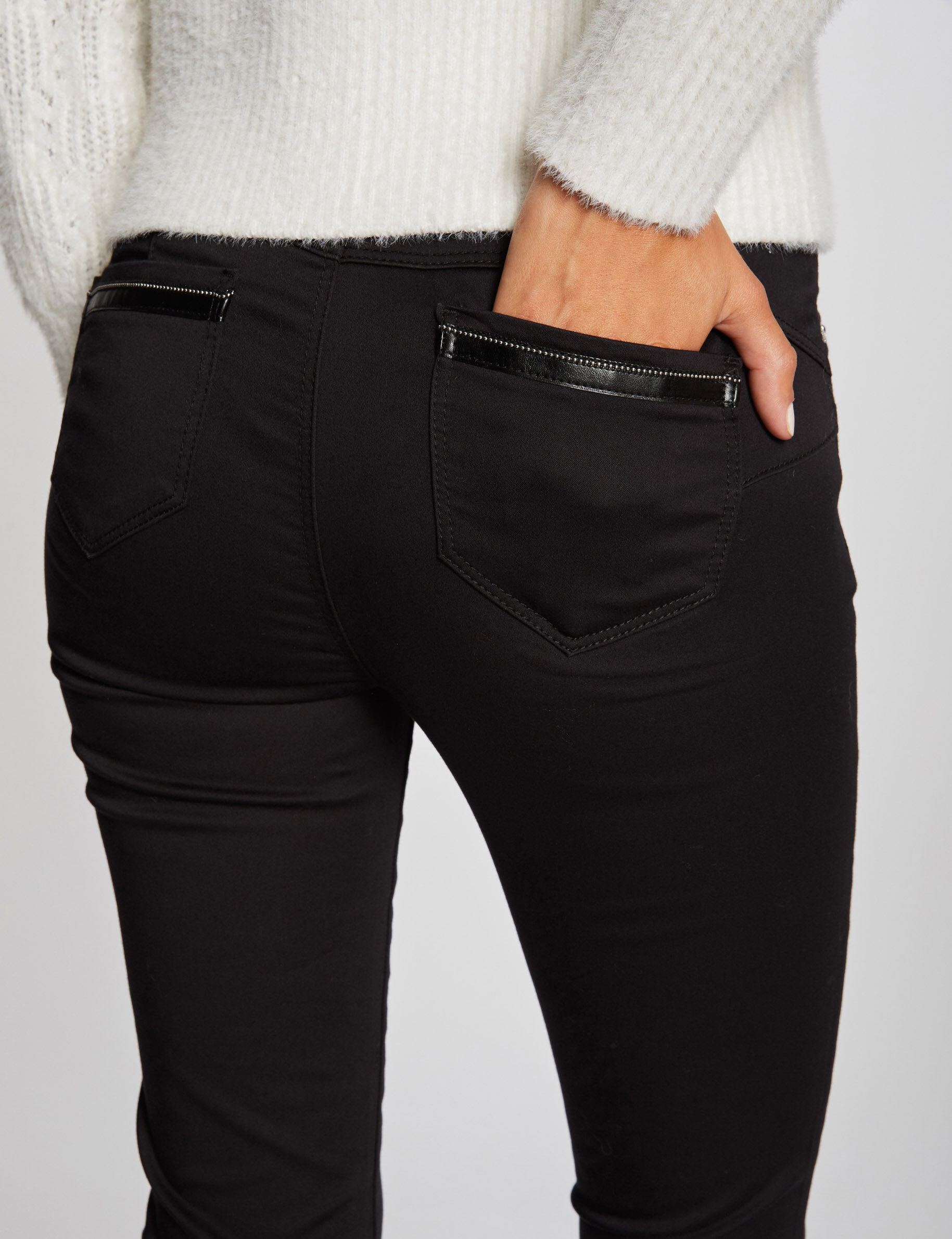 Pantalon slim taille standard noir femme - noir