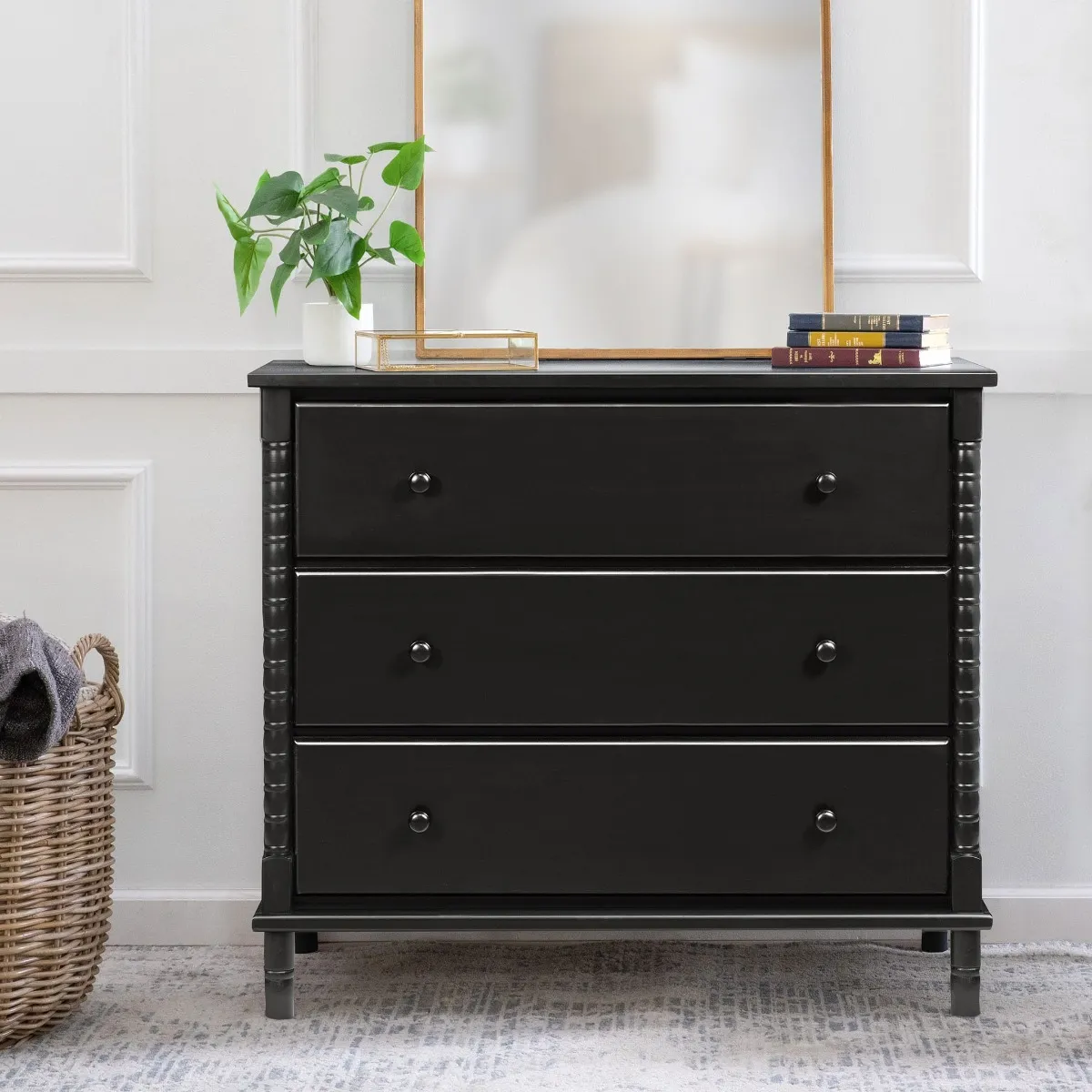 DaVinci Bureau 3 Tiroirs Jenny Lind Spindle - Ébène