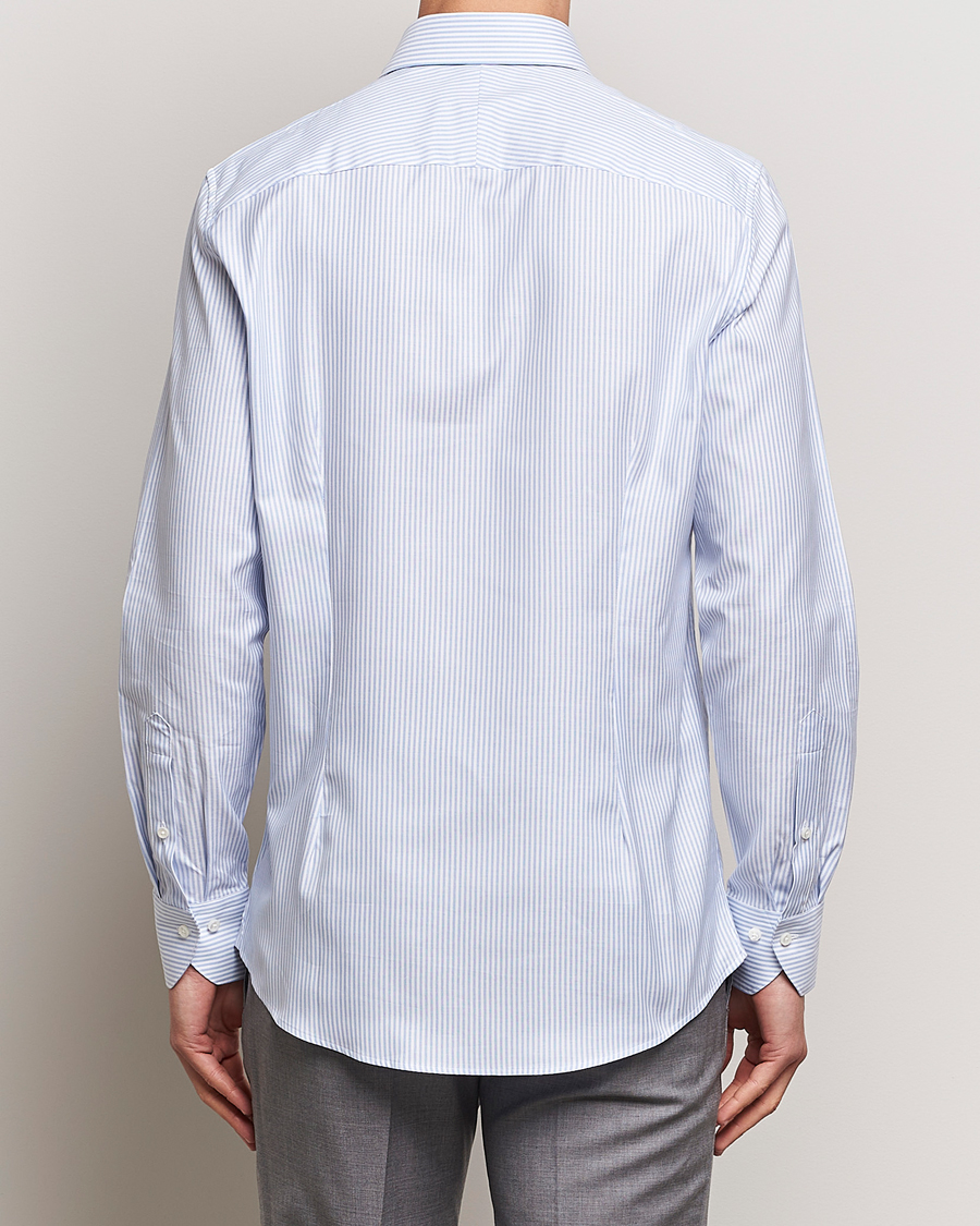 Stenströms 1899 Slimline Supima Cotton Striped Shirt White/Blue