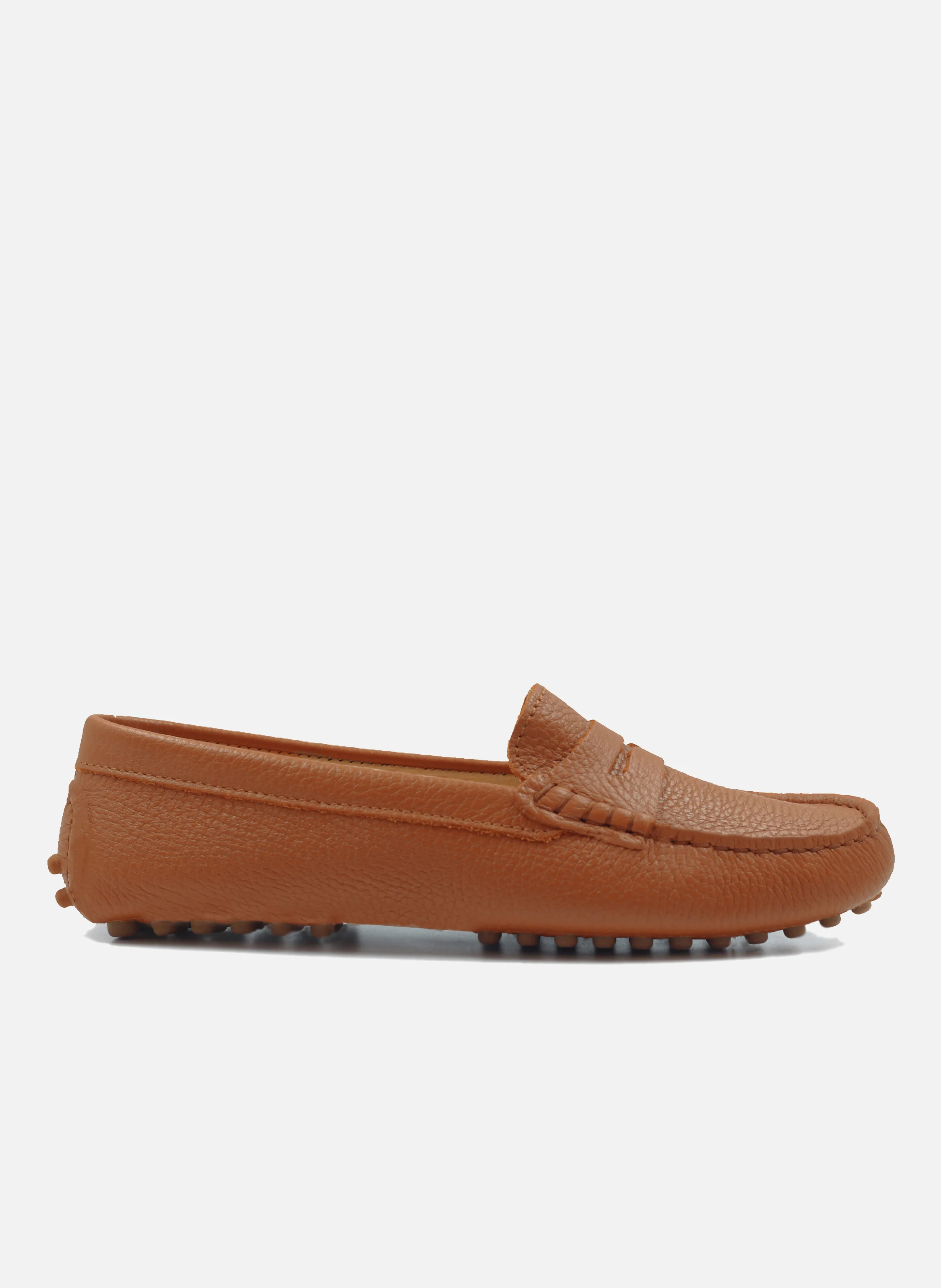 Mocassins femme cuir grainé | Marron