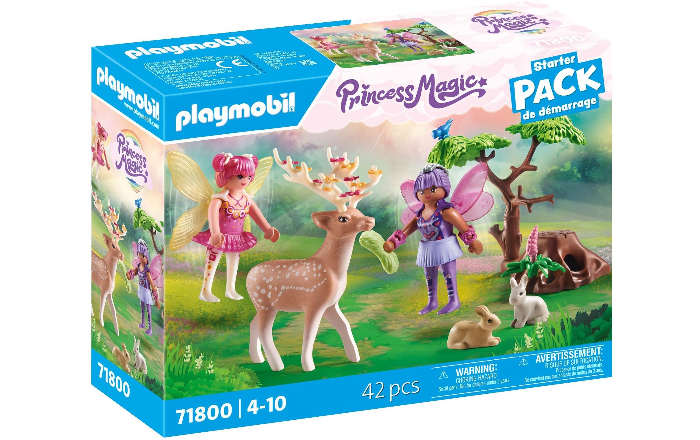 Playmobil® Spielbausteine »Fairies Feen mit süssen Waldtieren 71800«