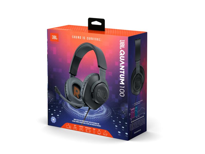 JBL Headset Quantum 100 Blau Kabelgebundenes Over-Ear-Gaming-Headset mit abnehmbarem Mikro