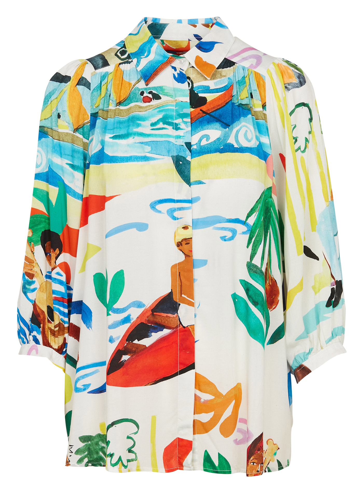 BATEAUX - Blouse col classique imprimée | Multicolore