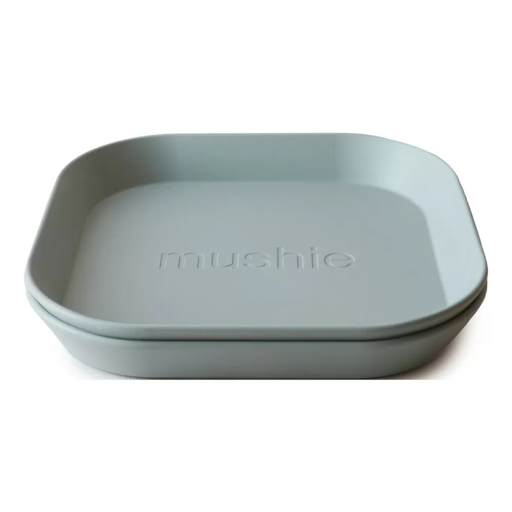 Mushie Tallerken Firkant Sage - 2 stk.