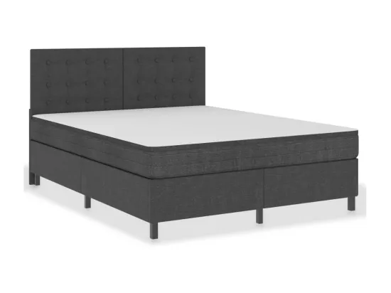 Sommier tapissier Gris foncé Tissu 160x200 cm