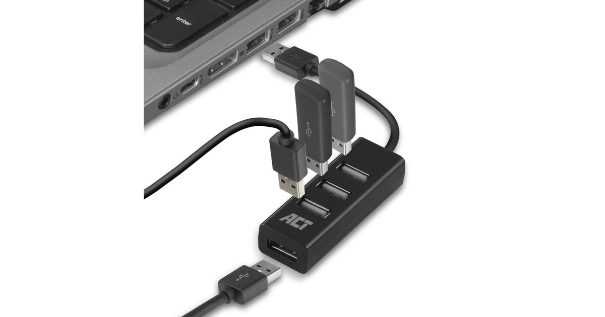 ACT ConnectivityUSB Hub mini 4 port usb-hub  (Zwart)