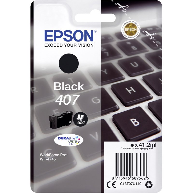 Epson 407 cartouche noire pour imprimante jet d'encre