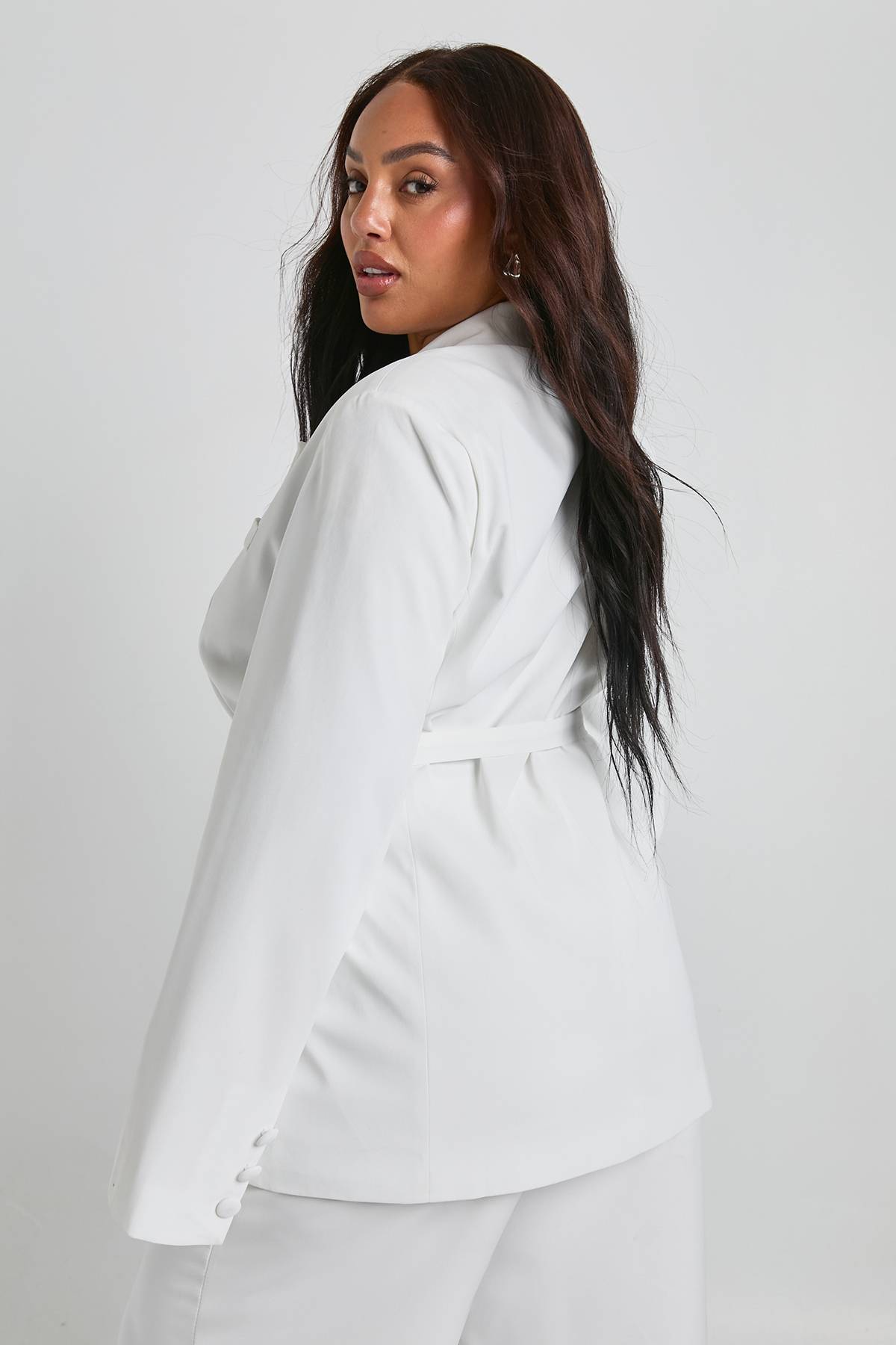 boohoo Blazer drapé enveloppant à ceinture nouée
