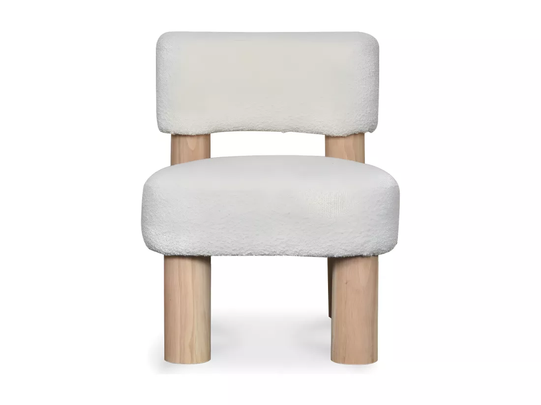 MEGEVE - Fauteuil Bouclé Blanc Confortable