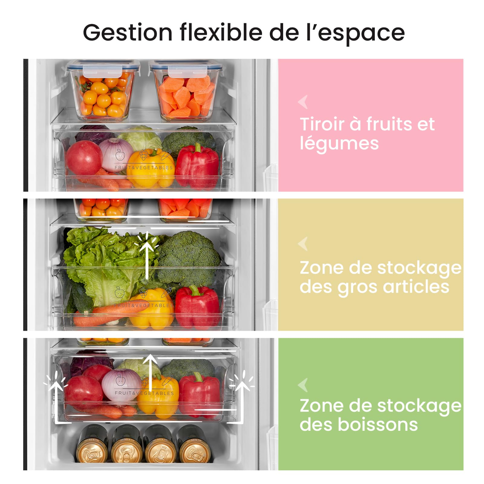 Comfee' RCB169DK2(E) 174L Réfrigérateur avec Congélateur/Hauteur 150 cm/Low Frost/Température Réglable du Réfrigérateur/Lumière LED/195 kWh/an/115L Ré