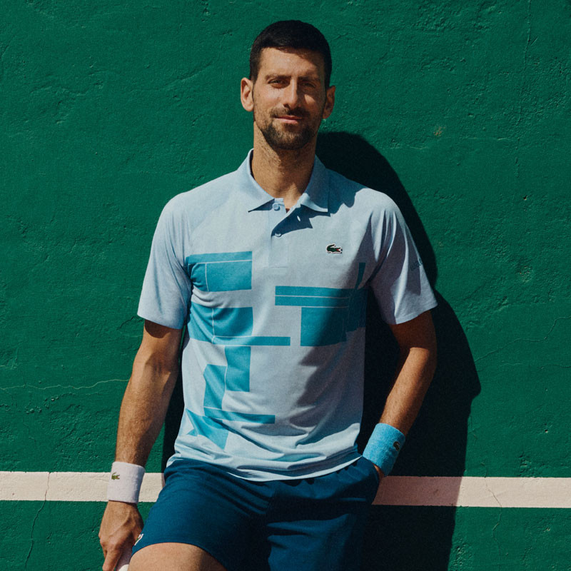 Tee-shirt tennis Lacoste Fan Djokovic bleu
