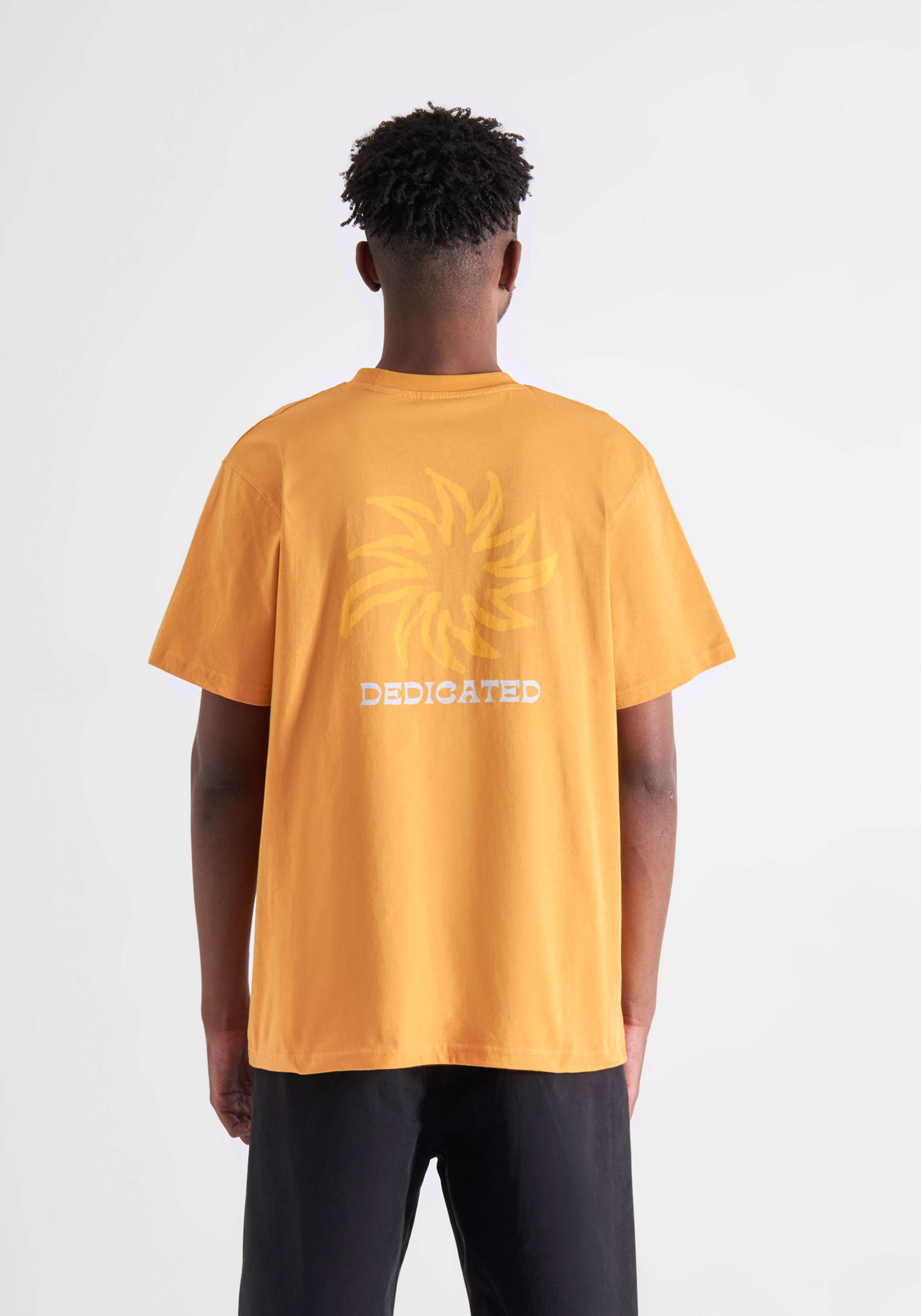 Dedicated T-Shirt Stockholm Sun Logo Amber Gold