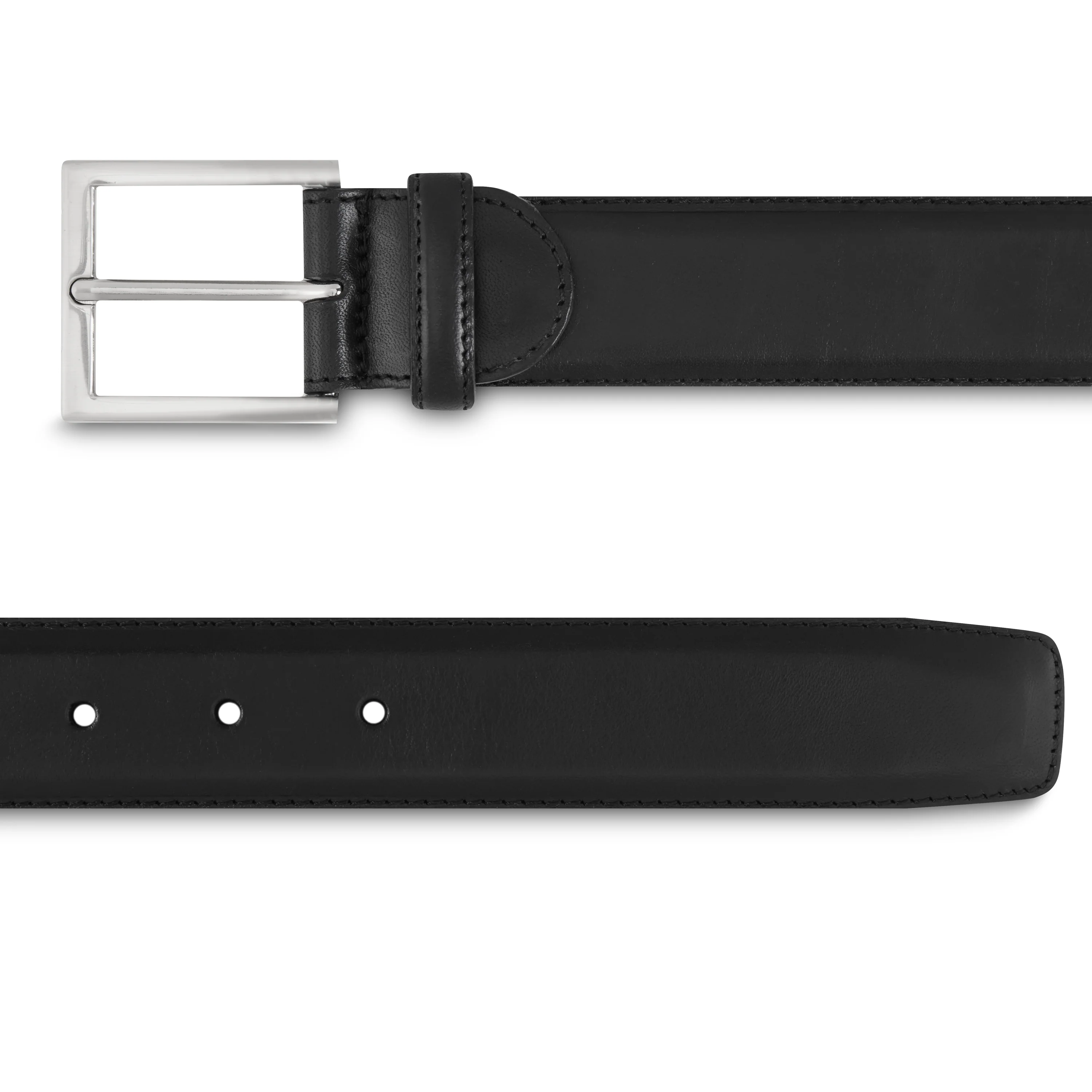 Ceinture homme en cuir lisse noir
