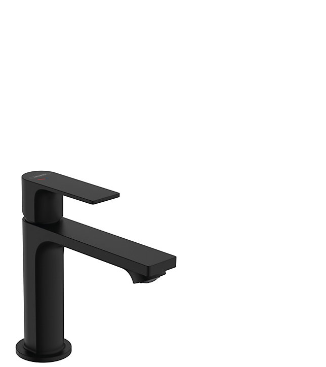 Mitigeur de lavabo Rebris E 110 CoolStart avec tirette et vidage Noir mat