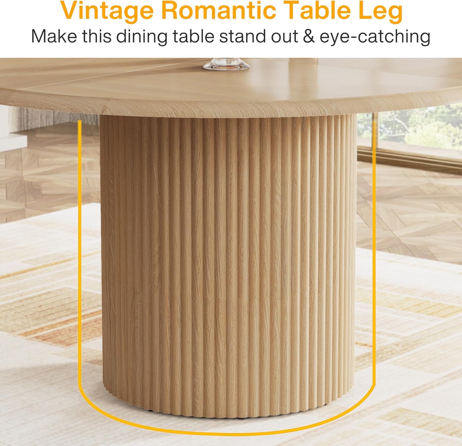 Tribesigns Runder Esstisch für 4 Personen, 120 cm Esszimmertisch mit Metallsockel, Runde Moderne Esstische, Küchentisch für Esszimmer, Küche, Wohnzimmer (Nur Tisch)