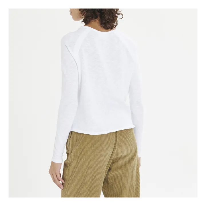 American Vintage T-shirt Manches Longues Col Bateau Sonoma | Blanc