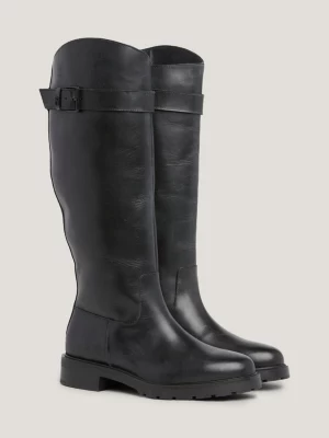 Botas de couro longas para motociclista
