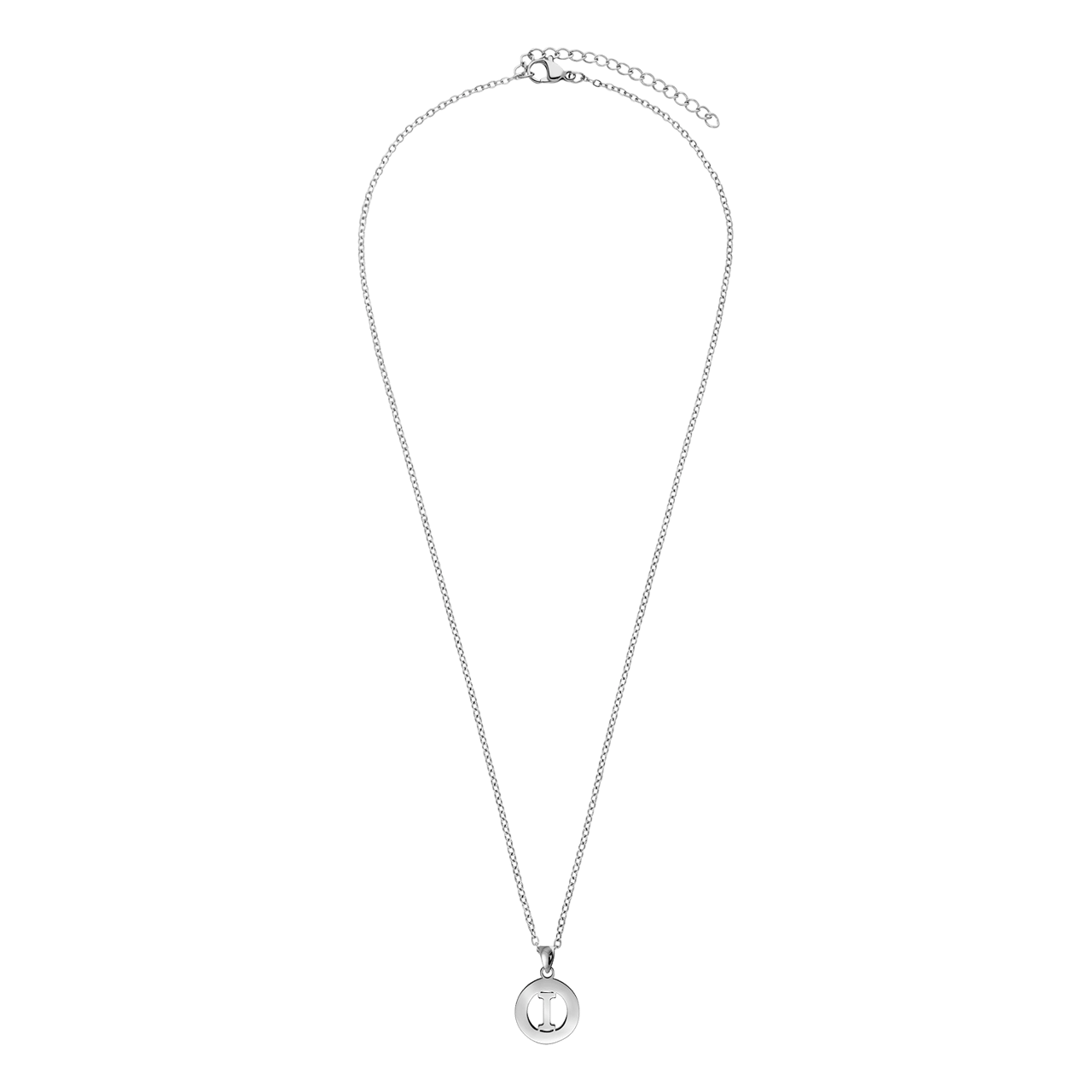 Stalen ketting met letter - I