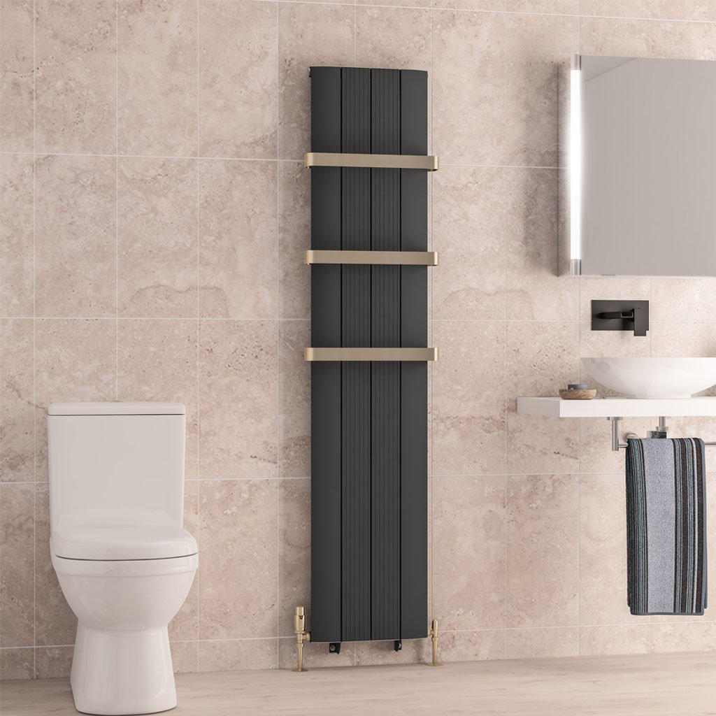 Eastbrook Trent paneelradiator 38x180cm 1017W antraciet