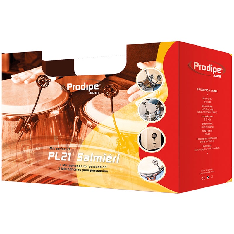 Prodipe PL21 Salmiéri drie microfoons voor percussie