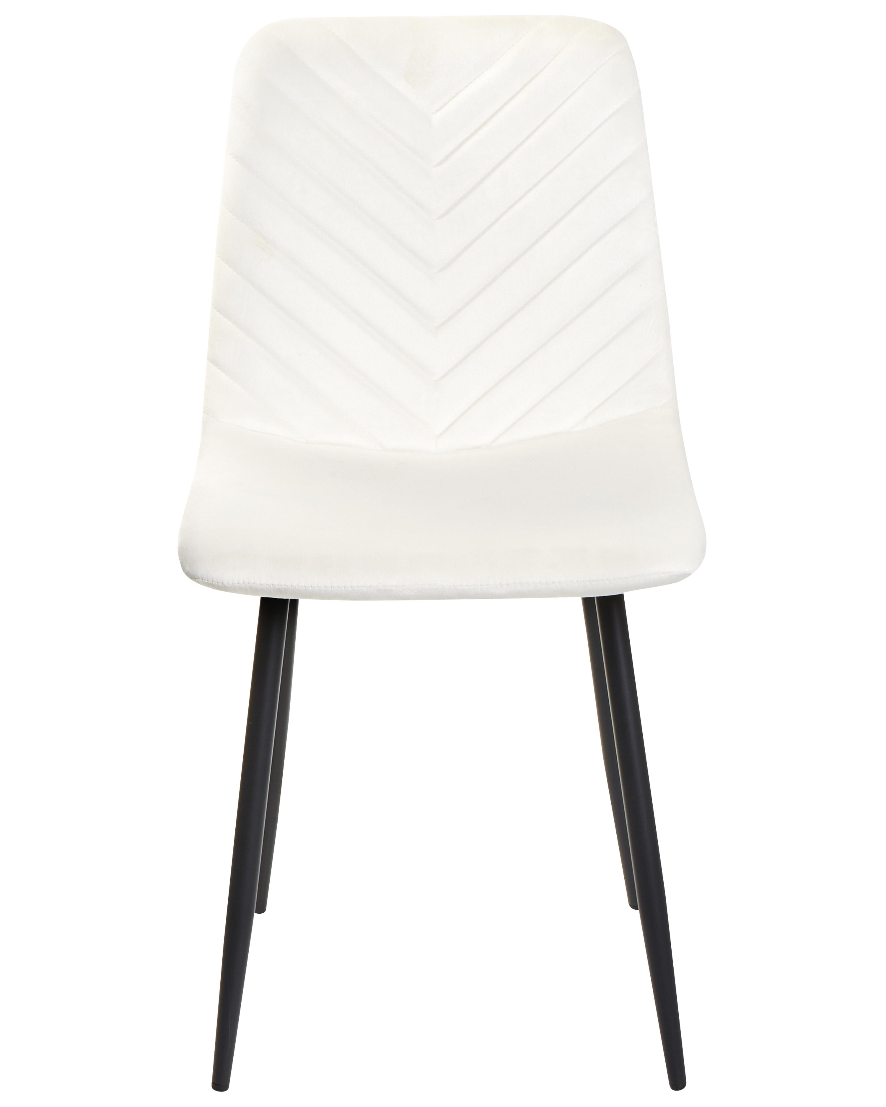 Set van 4 eetkamerstoelen HAVRE Fluweel Gebroken wit