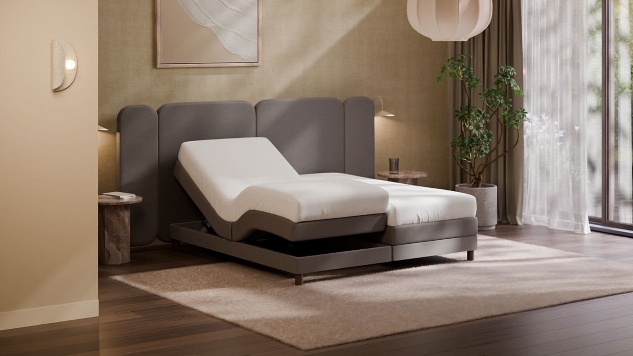 Elektrische boxspring Ridge met Kårlsson Excellence matras - Warm wool dark grey