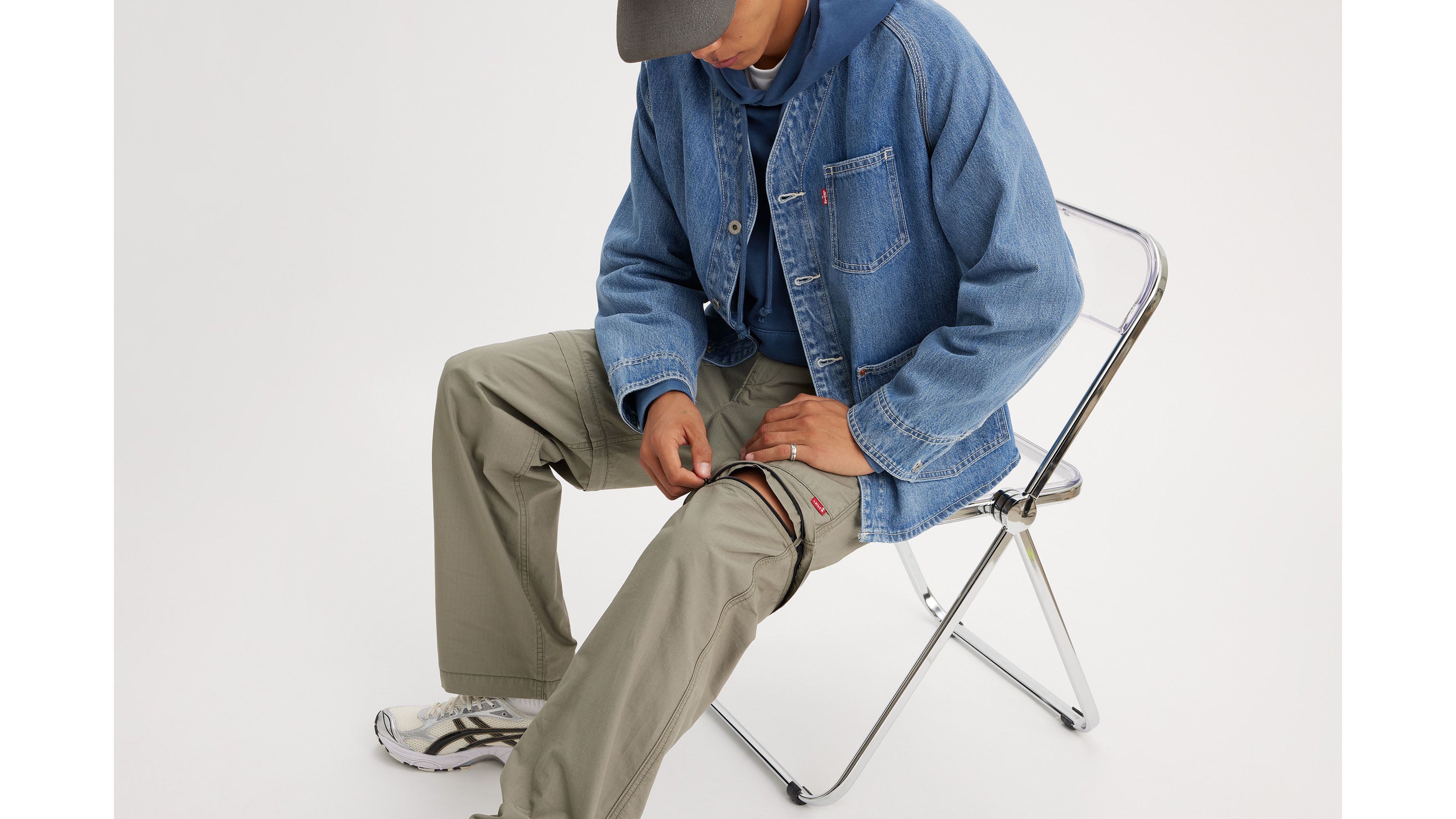 Pantalon utilitaire convertible en short - Smokey Olive Non-Stretch Ripstop - Gris