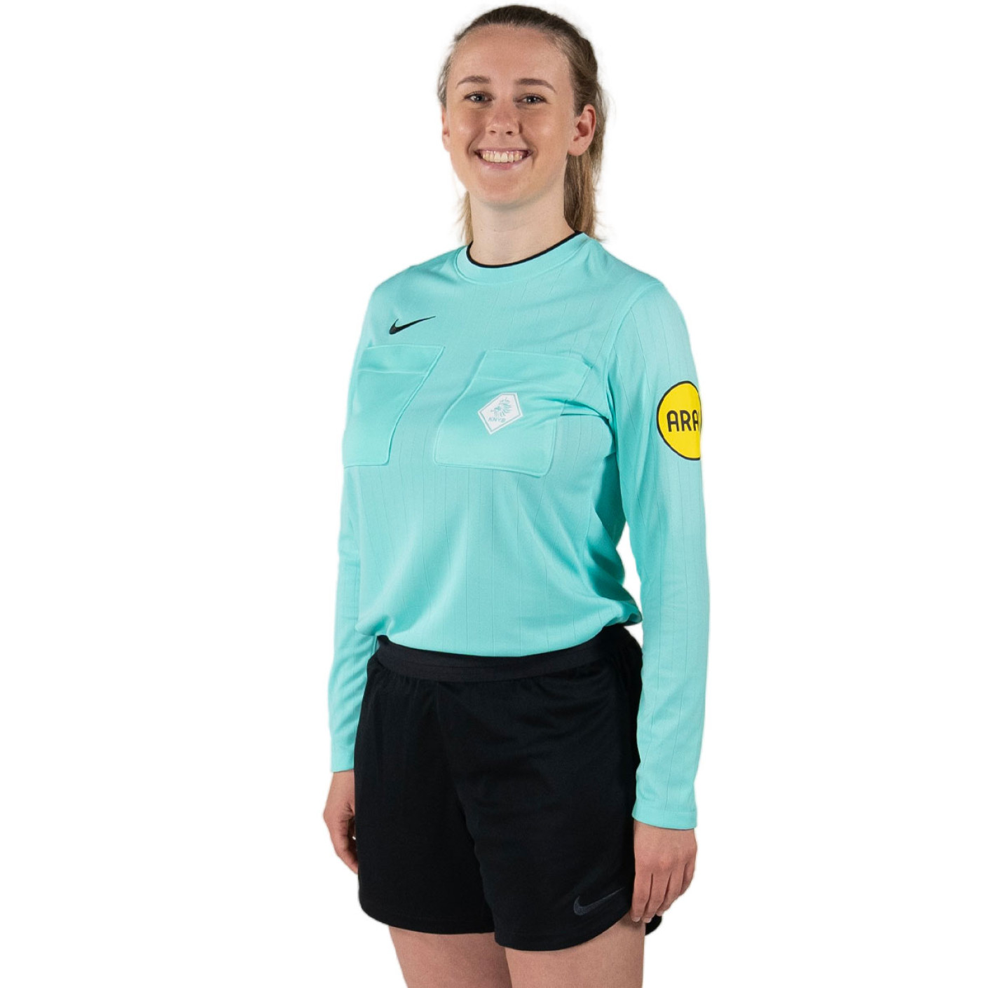 Nike KNVB Scheidsrechterstenue Lange Mouwen 2024-2026 Dames Turquoise Zwart