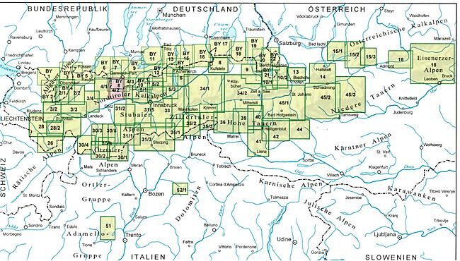 ALPENVEREIN - 4 2 WETTERSTEIN MIEMINGER GEBIRGE 1 25 000