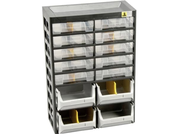 Allit 458140 Lagermagasin VarioPlus Basic D 21 (B x H x T) 305 x 435 x 170 mm Sort, Grå, Gul 1 stk