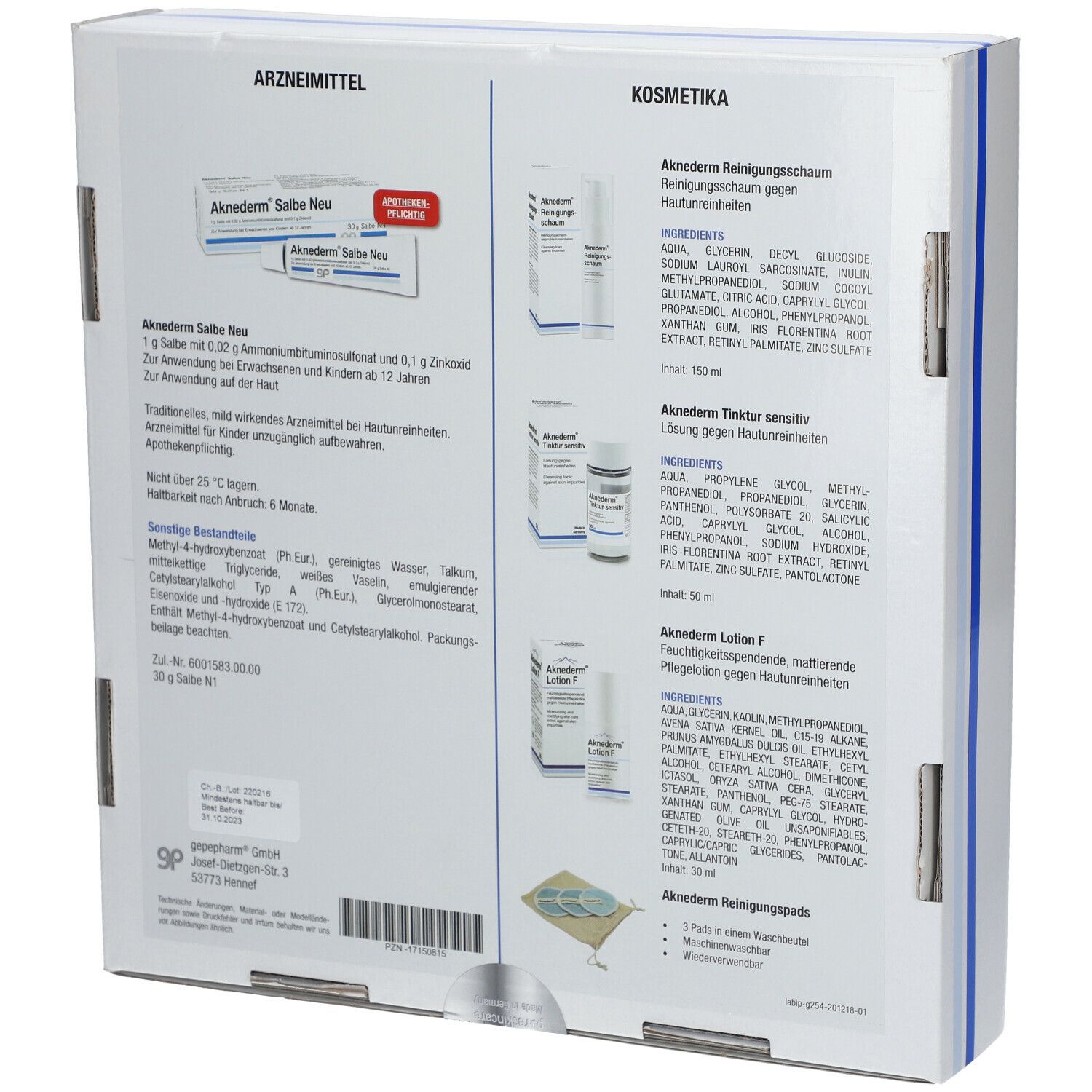 Aknederm® Salbe Neu Kombiset für empfindliche Haut