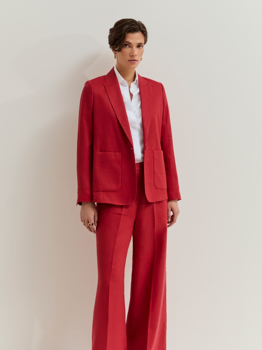 Blazer regular fit em linho