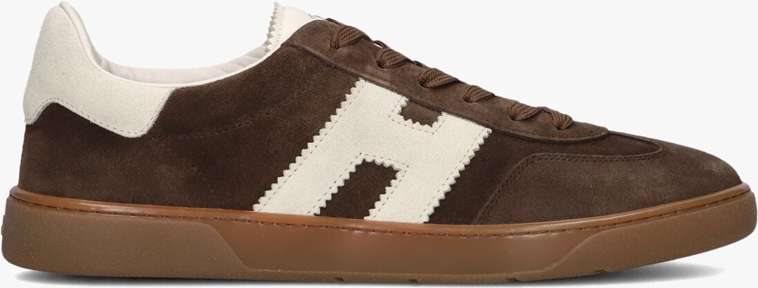 bruine hogan lage sneakers cool allacciato h