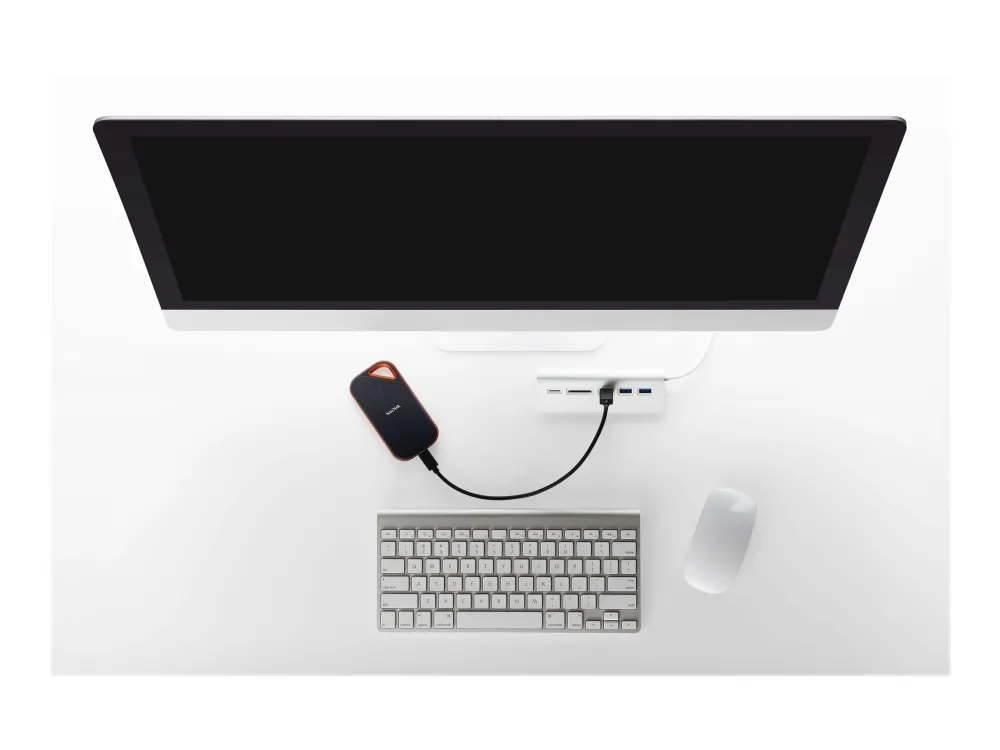 SanDisk Extreme PRO Portable - SSD - krypteret - 2 TB - ekstern (bærbar) - USB 3.2 Gen 2x2 - 256-bit AES - for Intel Next Unit of Computing 13 Pro Kit - NUC13ANHi5