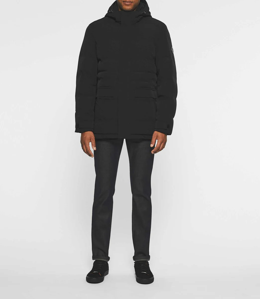 Parka à capuche amovible noir MALCOLM