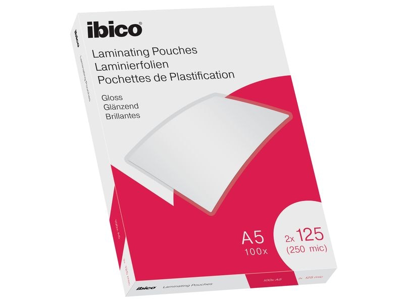Ibico Laminierfolie Premium A5 125 µm, glänzend, 100 Stück Glänzende Premium Heisslaminierfolien