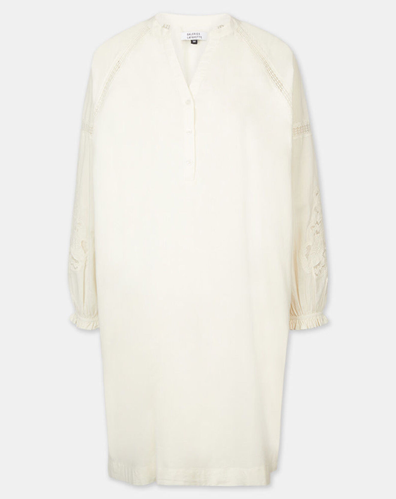 Galeries Lafayette Robe en Coton Bio Paphos écrue