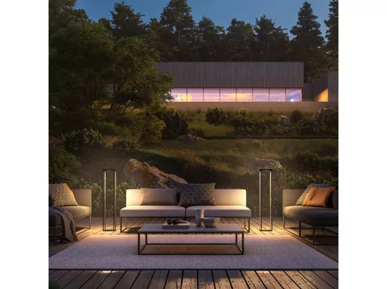 Borne solaire RADIA MEGA Noir Aluminium H110cm