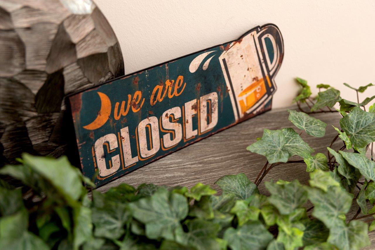Metallschild - We are closed - 30x15 cm