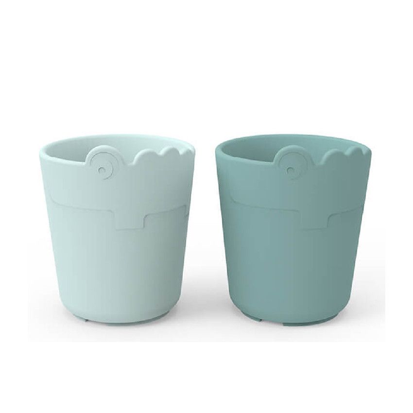 TASSE KIDDISH MINI MUG 2-PACK CROCO BLUE - Ecru