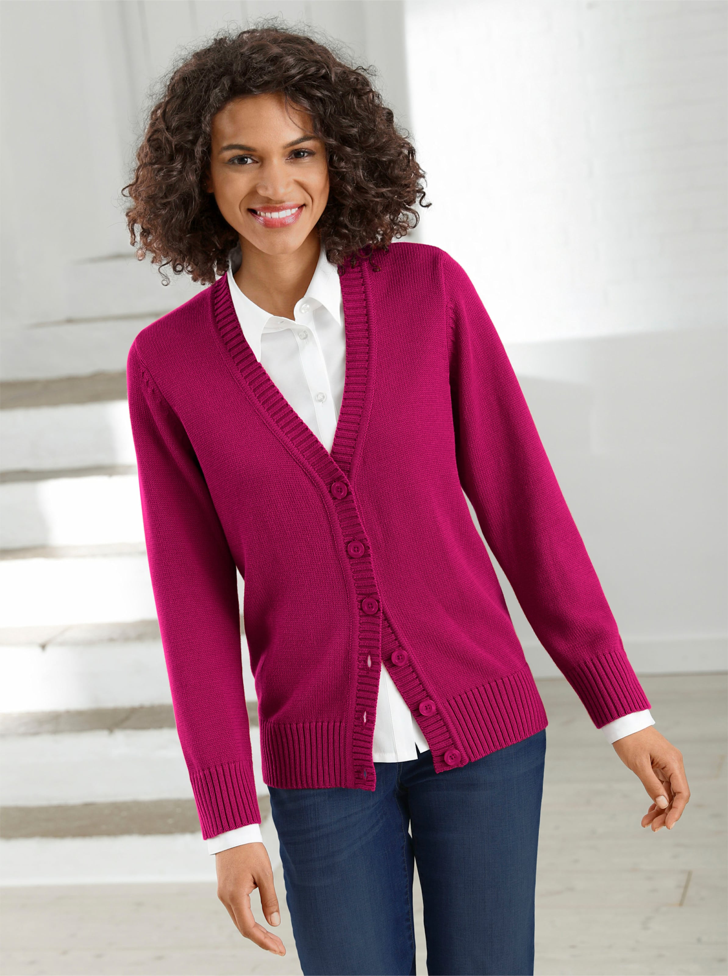 Strickjacke in fuchsia