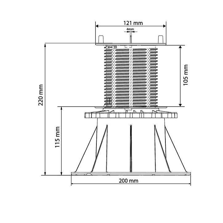 Lot de 36 plots pour dalle 115/120 mm