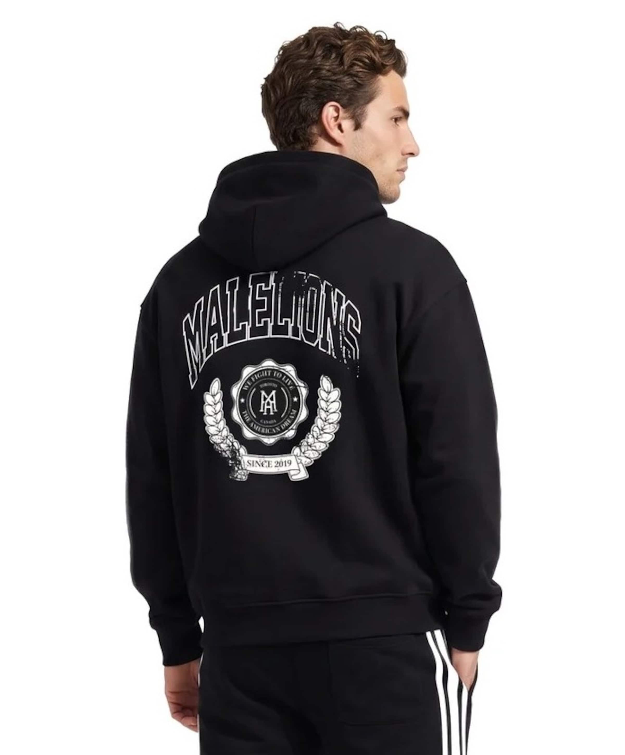 Malelions Heren hoodie zwart