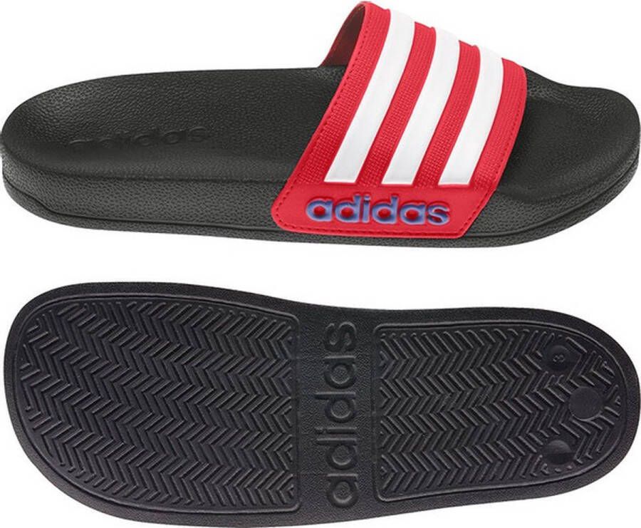 Adidas Perfor ce Adilette Shower badslippers zwart wit rood Rubber 33