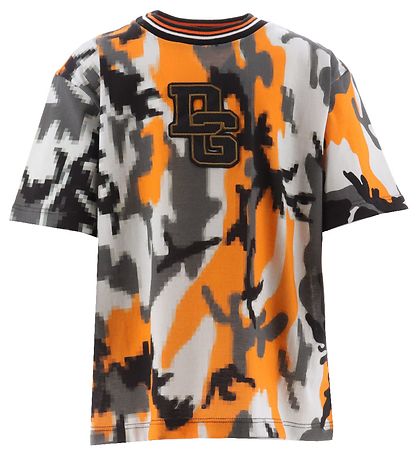 Dolce & Gabbana T-Shirt - Reborn To Live - Orange/Gr? Camouflage