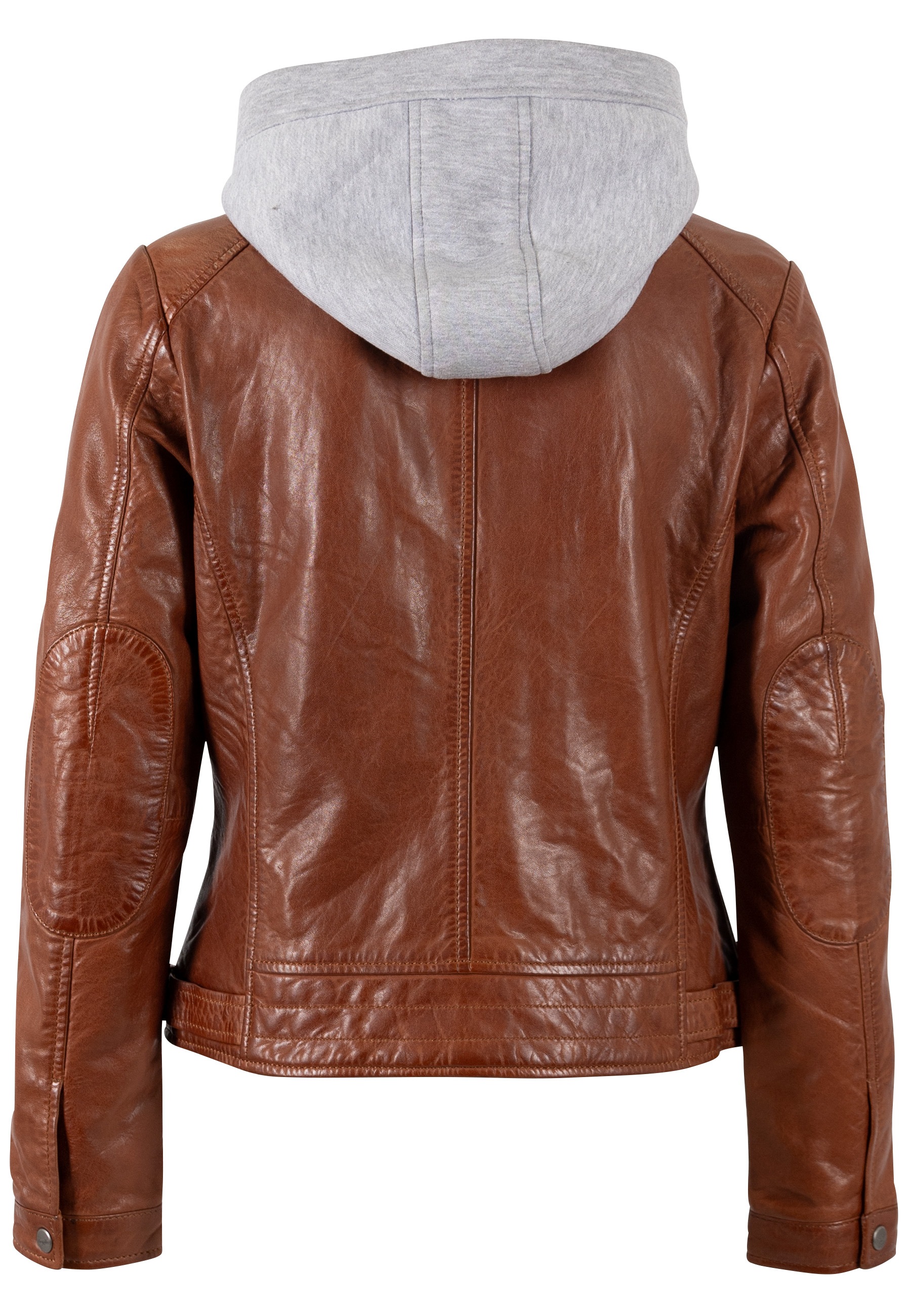 Mauritius Lederjacke »MWAleni« mit Kapuze mit Jerseykapuze und Stehkragen