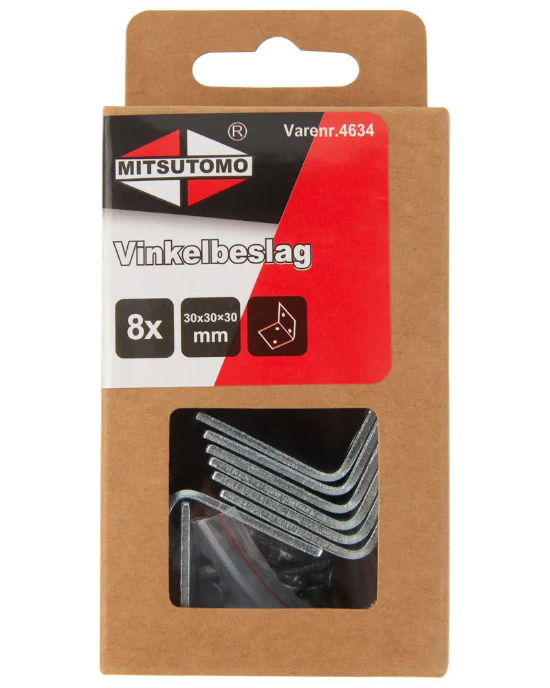Mitsutomo Vinkelbeslag 30 x 30 x 30 mm 8-pak