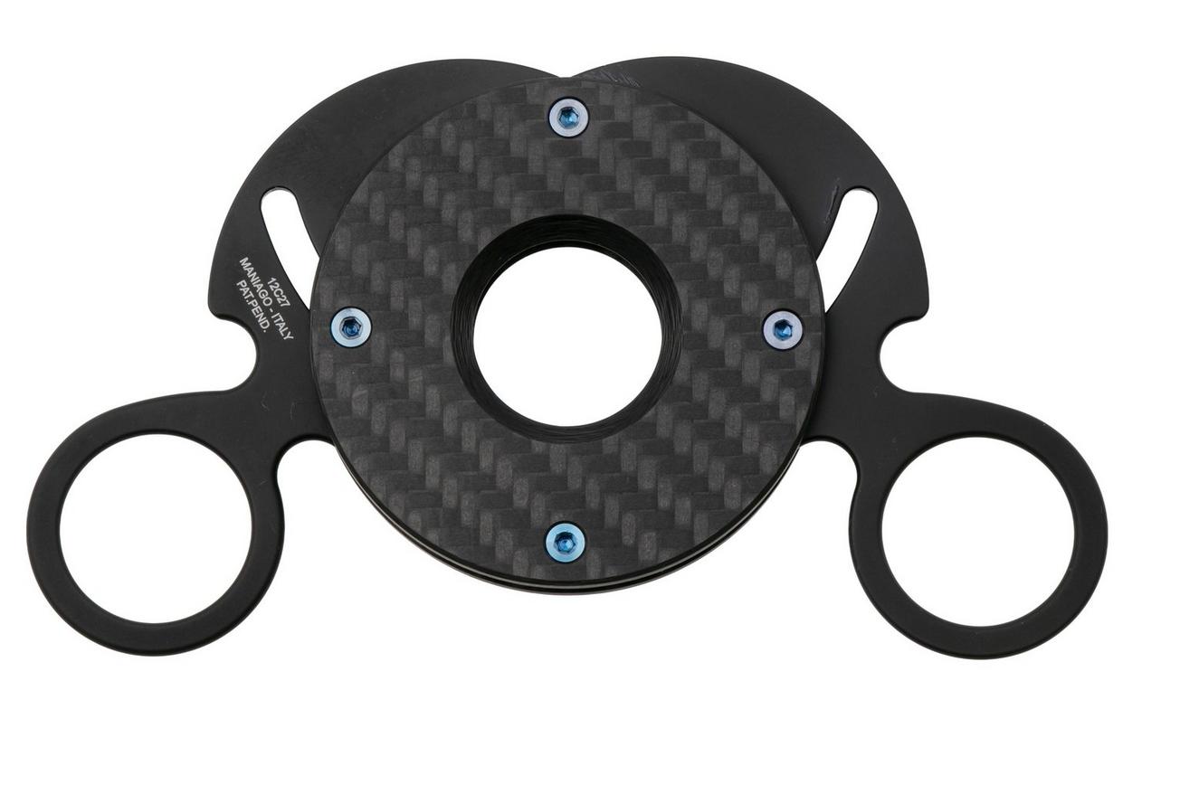 Fox Circle Cigar Cutter 743-3KT, PVD Sandvik 12C27, Twirl Fatcarbon, sigaarknipper