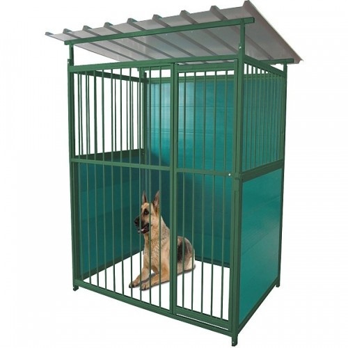 Canil de cachorro laqueado de verde