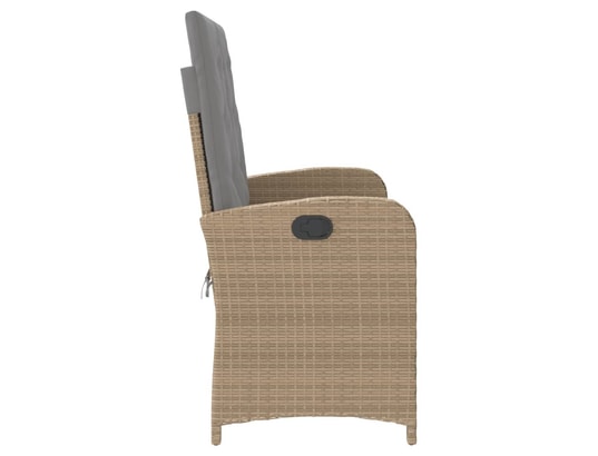VIDAXL - Banc de jardin Banc inclinable de jardin avec coussins beige résine tressée